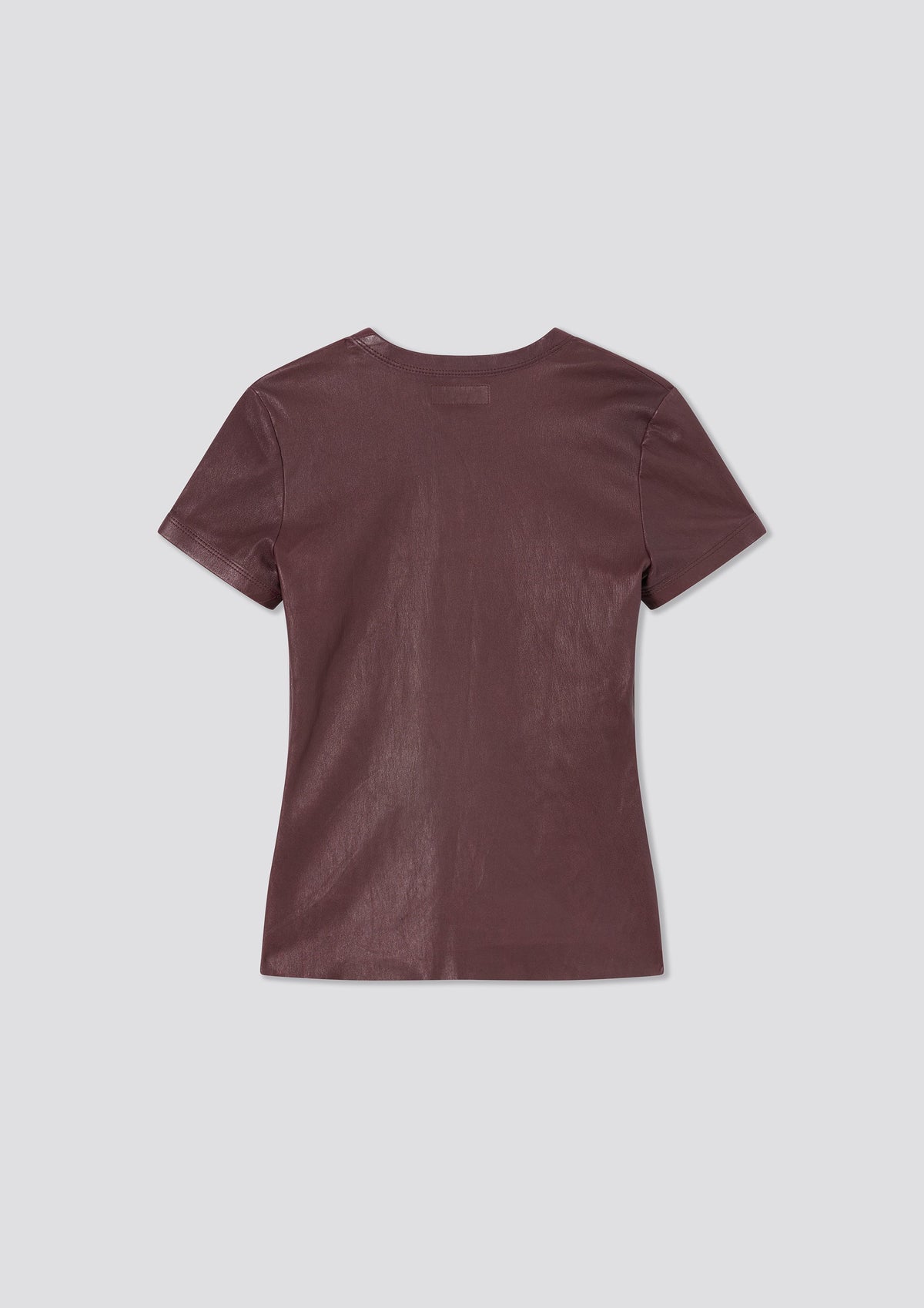 GIGI V NECK STRETCH LEATHER T SHIRT