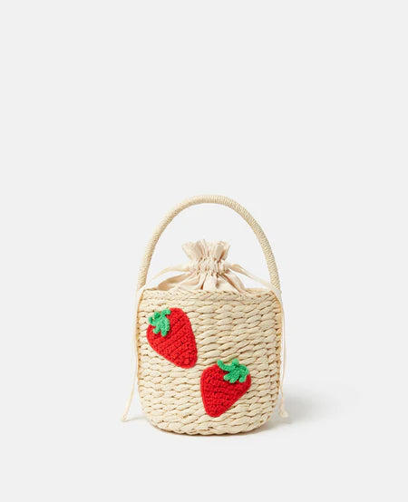 STRAWBERRY WOVEN TOTE BAG
