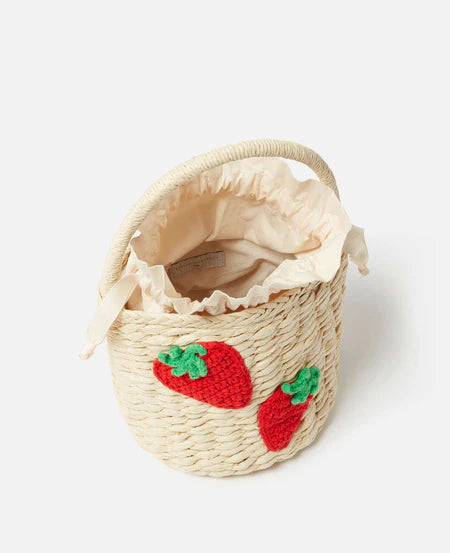 STRAWBERRY WOVEN TOTE BAG