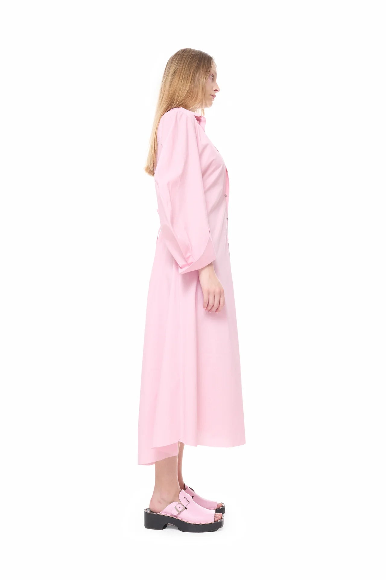 PINK WATERCOLOUR SHIRT DRESS