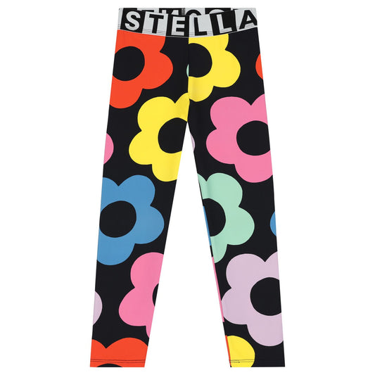 Black floral leggings