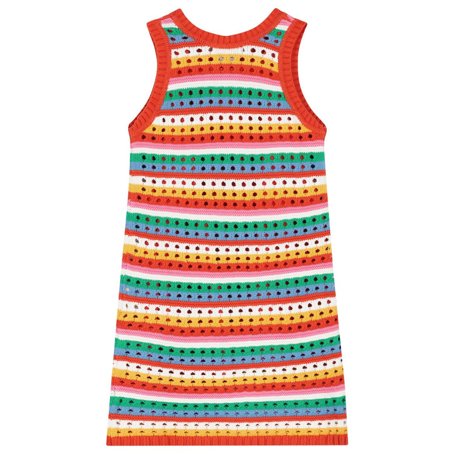 Red Striped Cotton Knitted Dress