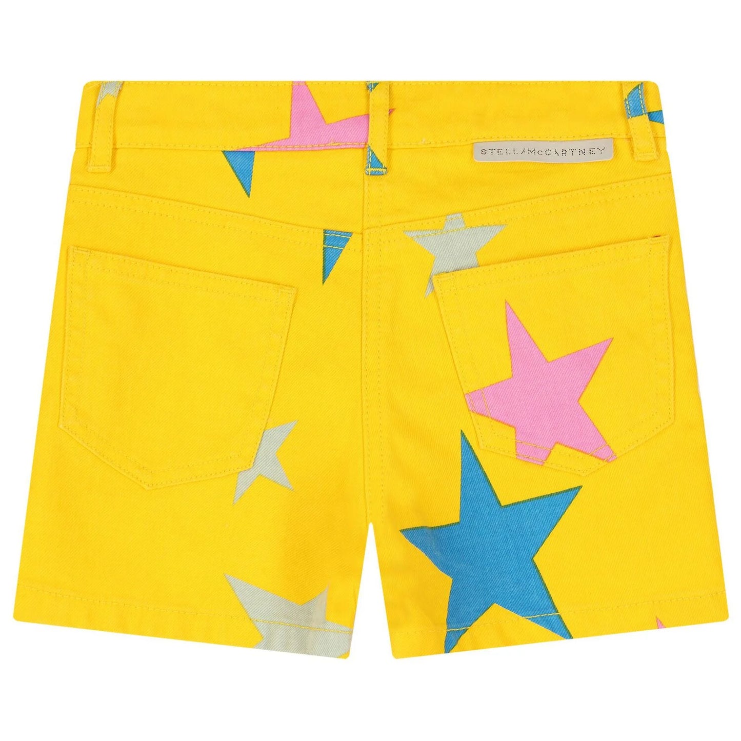 YELLOW DENIM SHORT WITH STARS