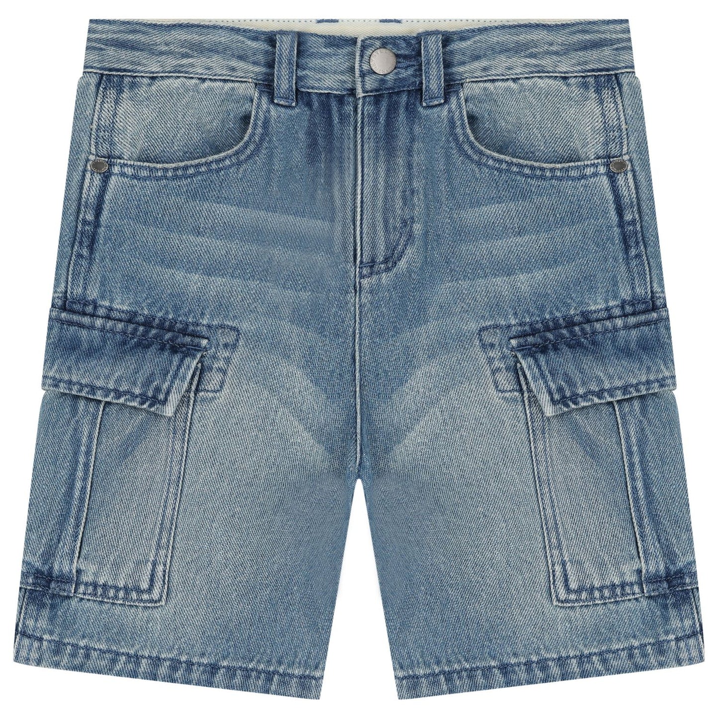 BLUE  DENIM CARGO SHORTS