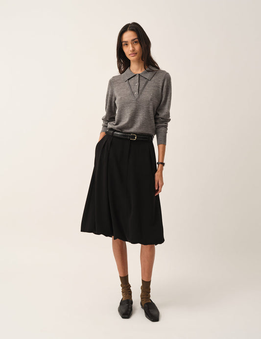 BERGEN  V POLO  GREY MELANGE