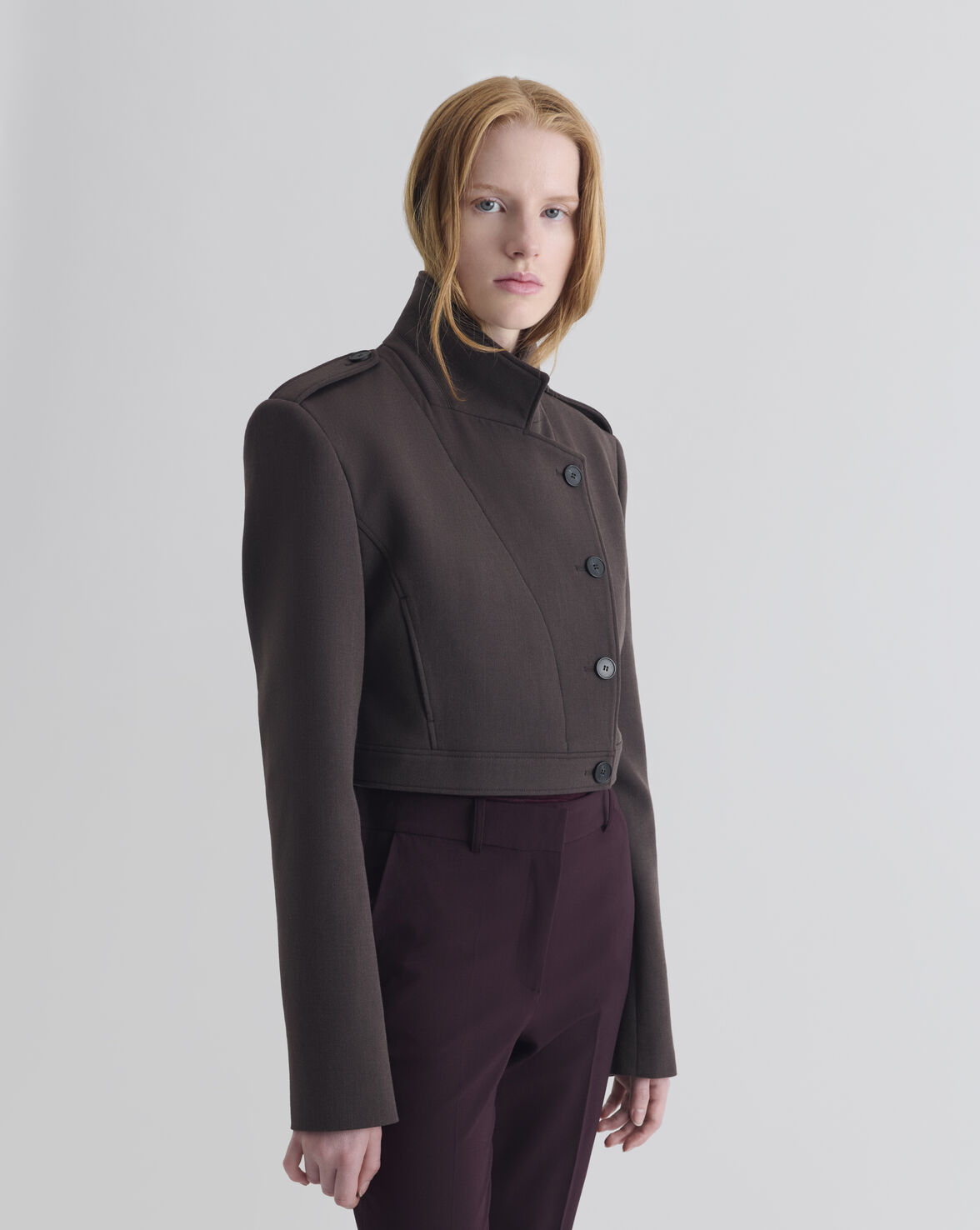 SHORT JACKET WITH HIGH COLLAR