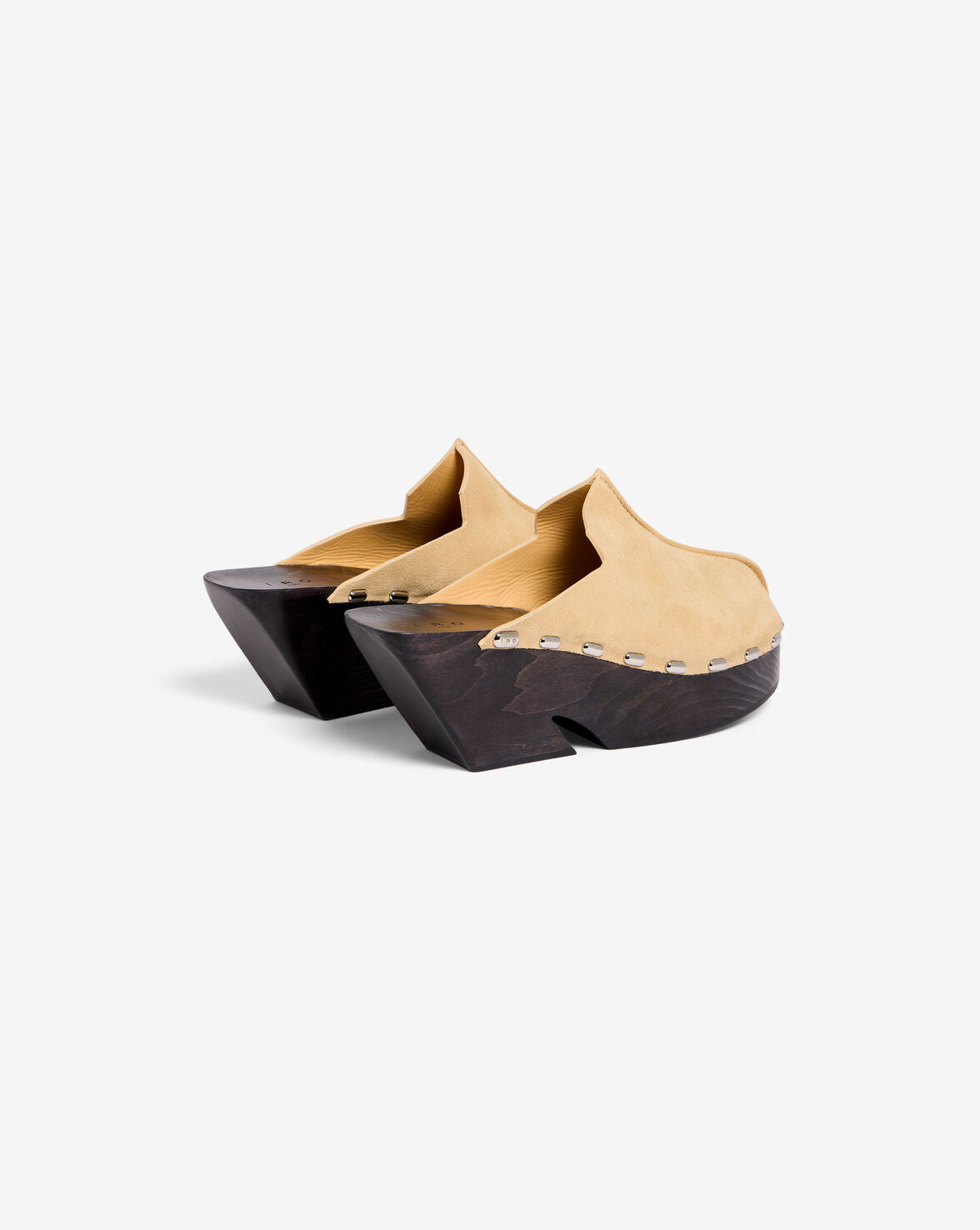 SUEDE STUDDED CLOGS