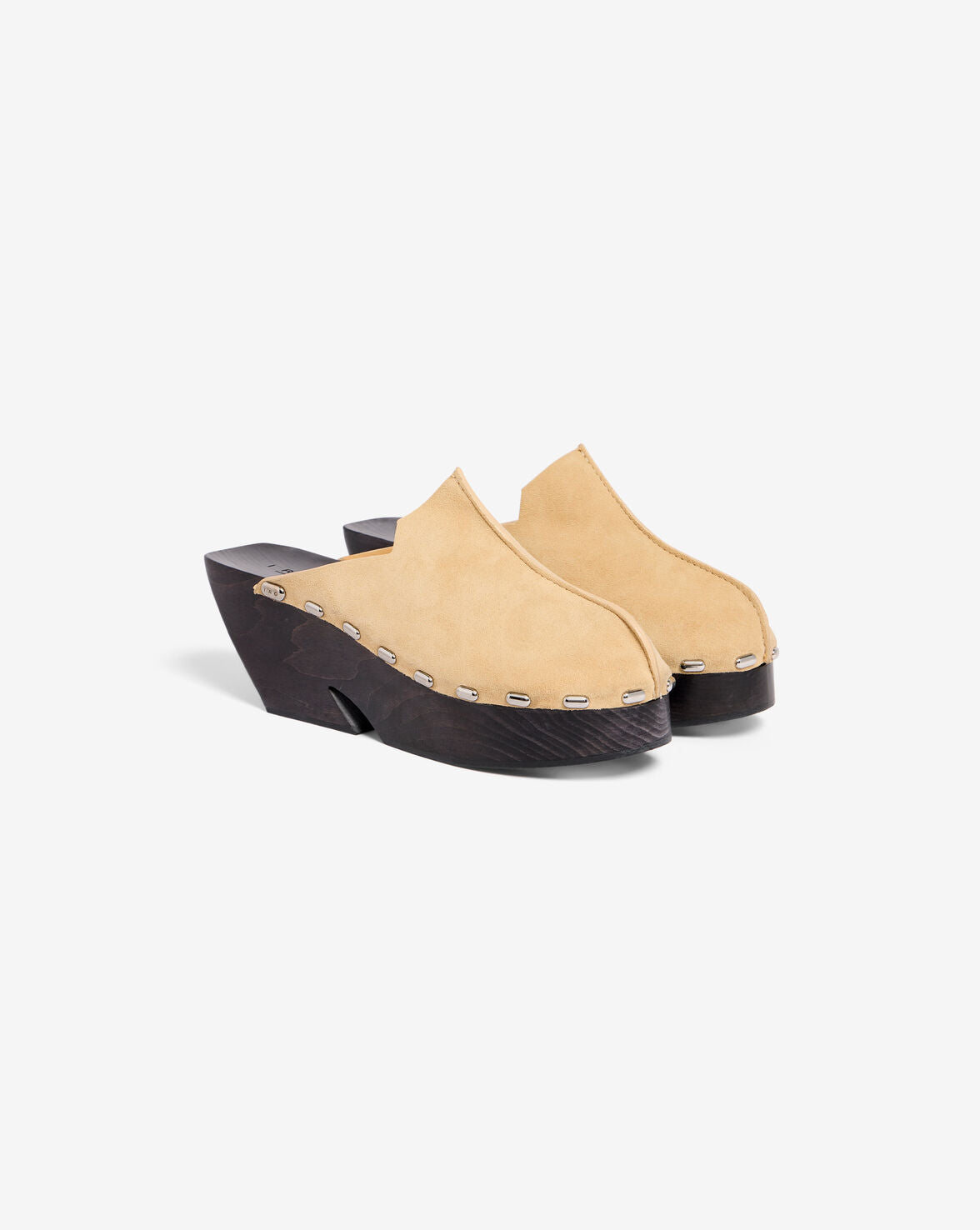 SUEDE STUDDED CLOGS