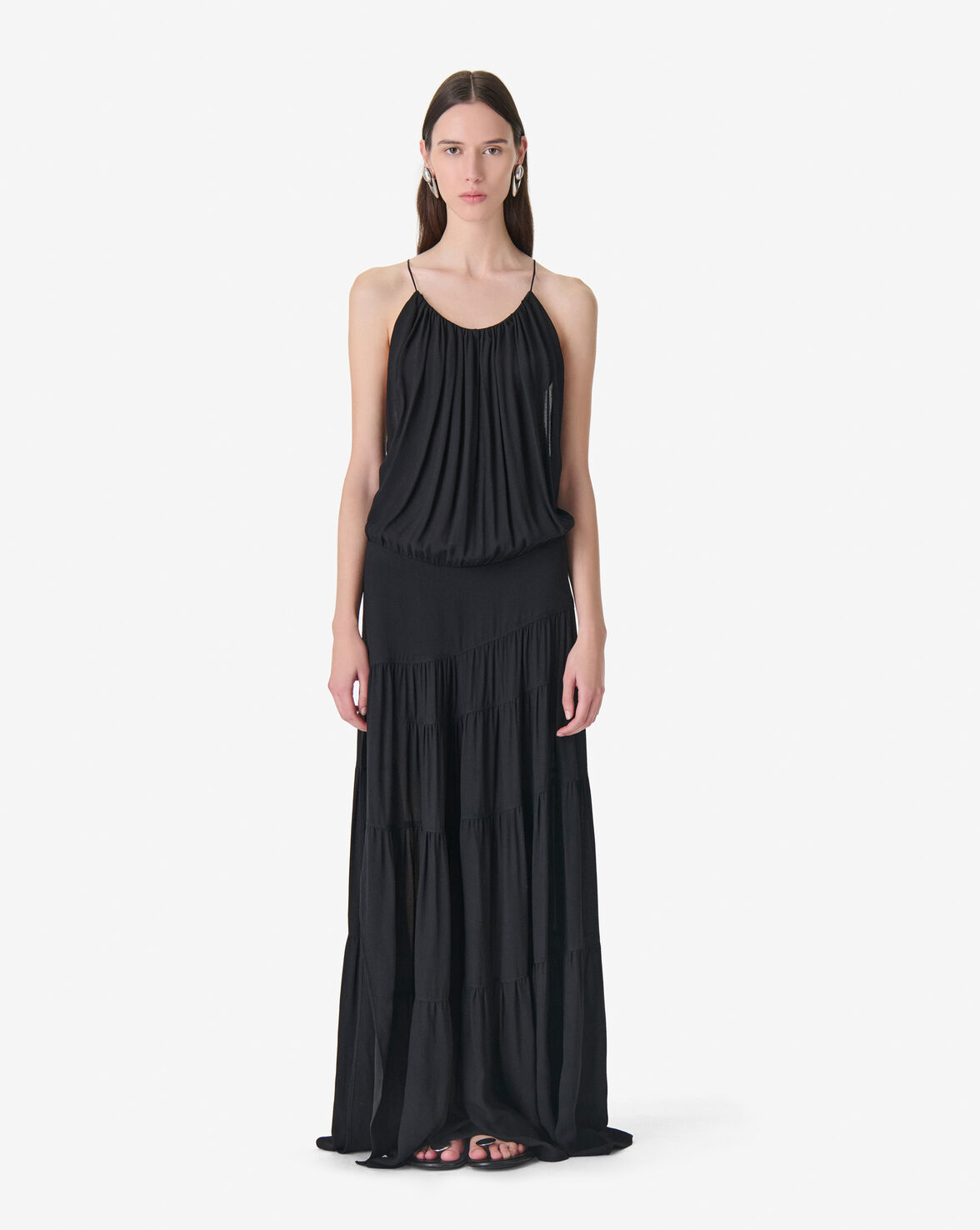 LONG RUFFLED DRESS