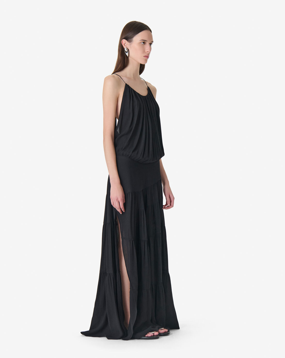 LONG RUFFLED DRESS