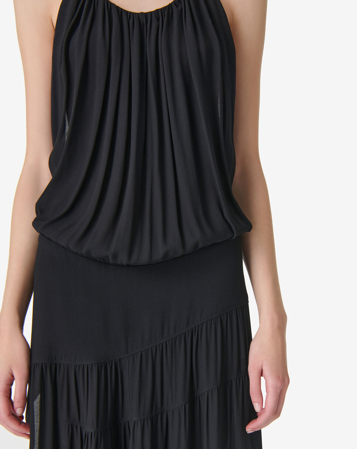 LONG RUFFLED DRESS
