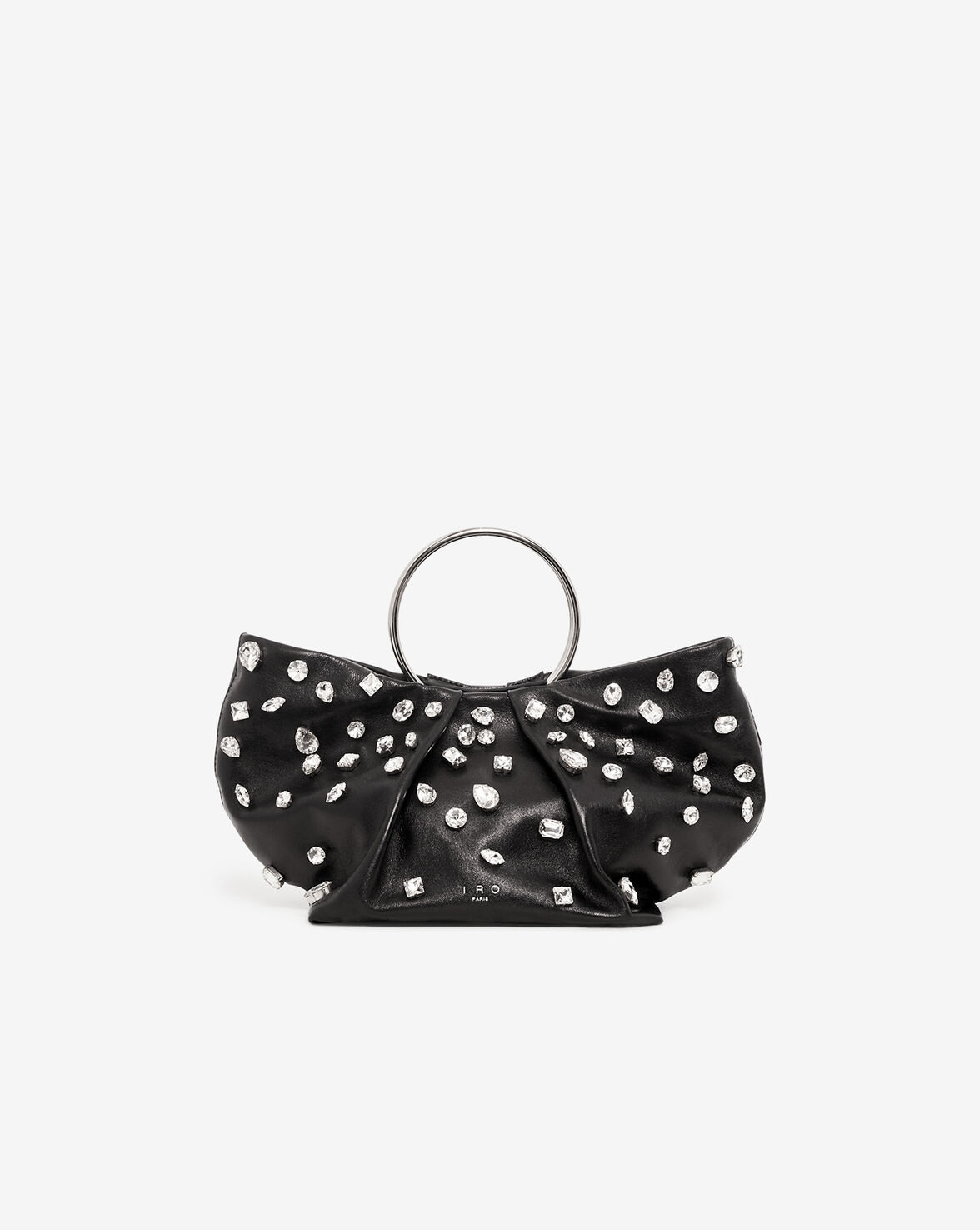 LEATHER BAG WITH RHINE STONES