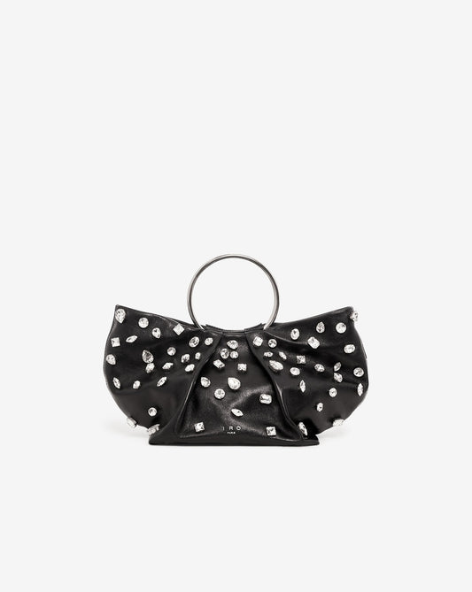 LEATHER BAG WITH RHINE STONES