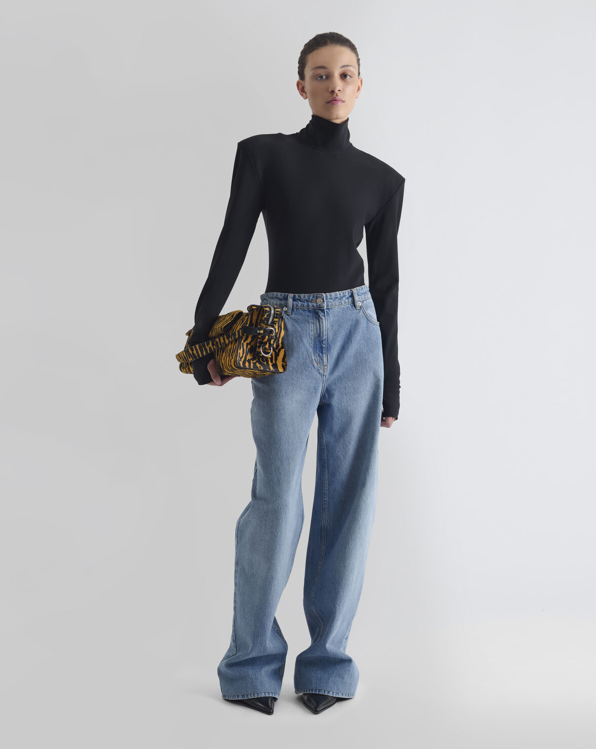 BLACK HIGH NECK BODY SUIT
