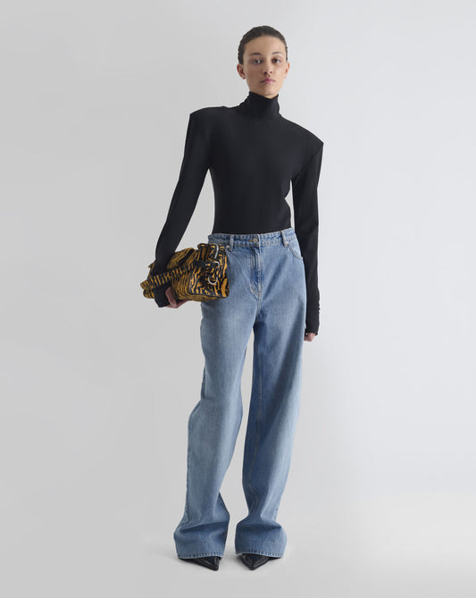 BLACK HIGH NECK BODY SUIT