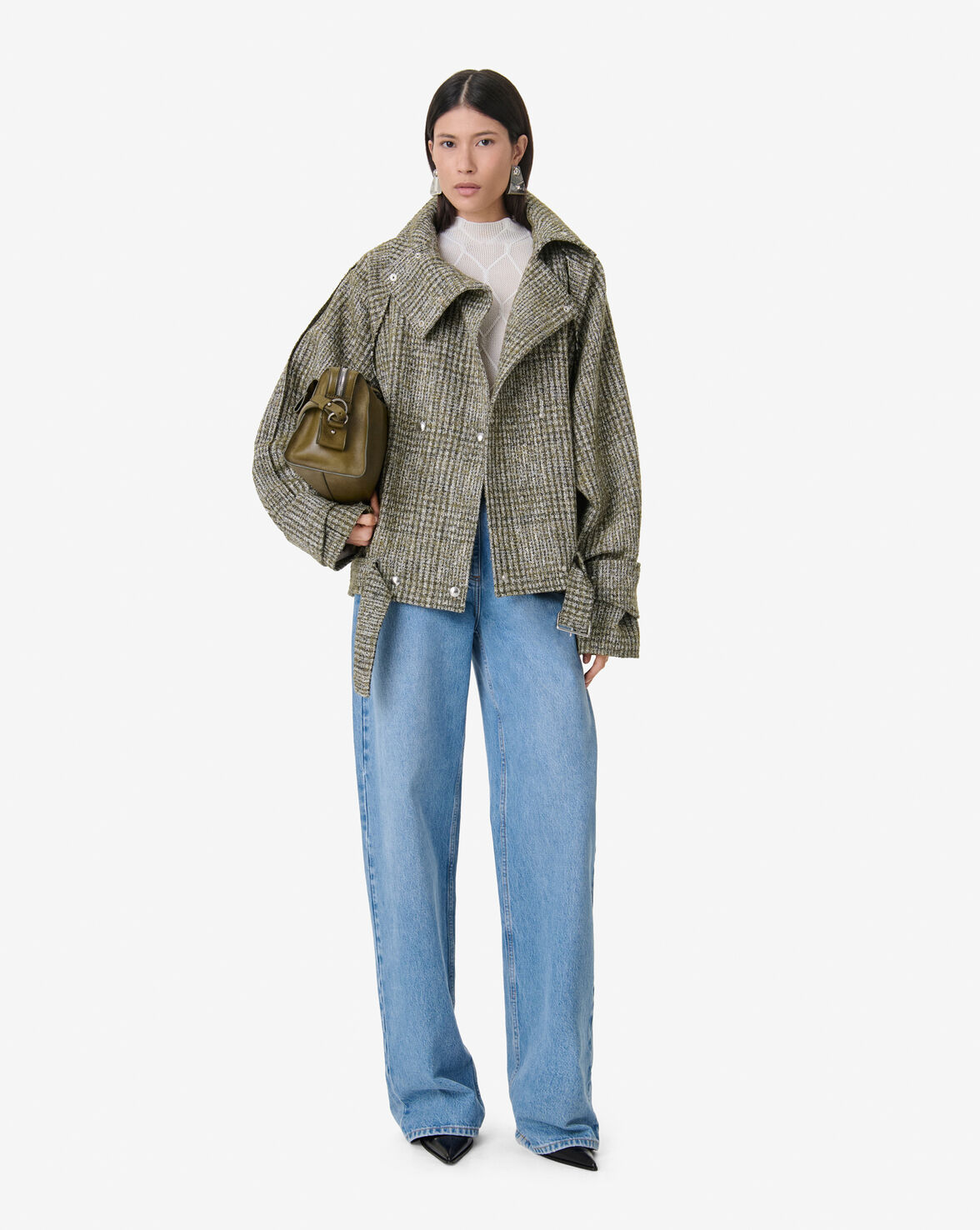 TWEED CROPPED TRENCH