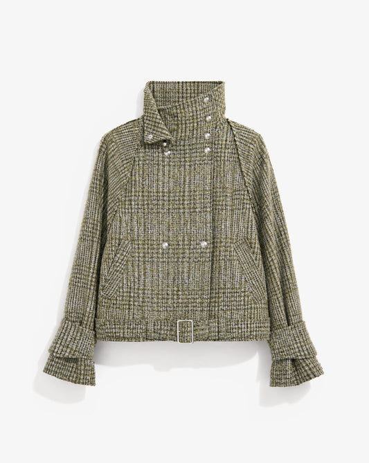 TWEED CROPPED TRENCH