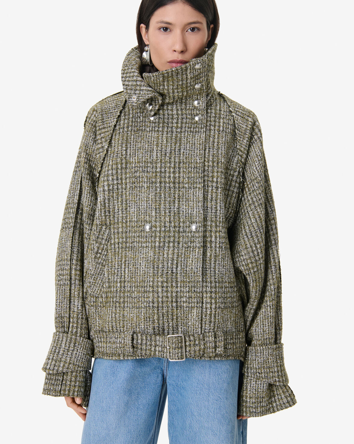 TWEED CROPPED TRENCH