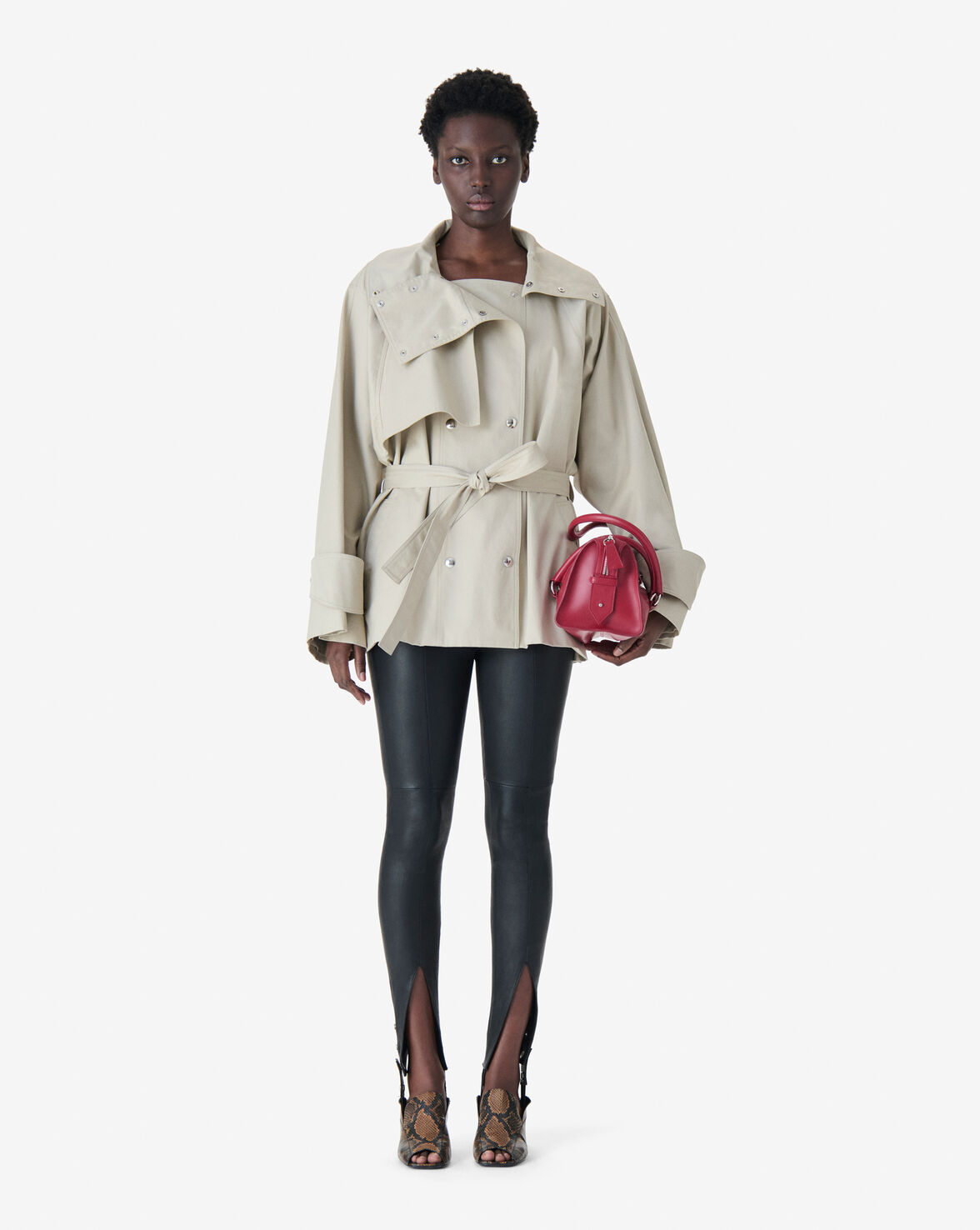 SHORT BELTED TRENCH COAT