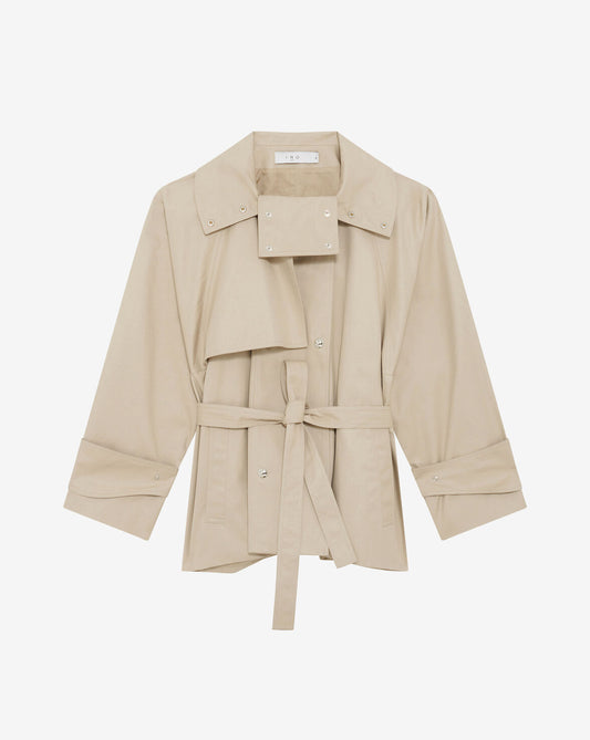 SHORT BELTED TRENCH COAT