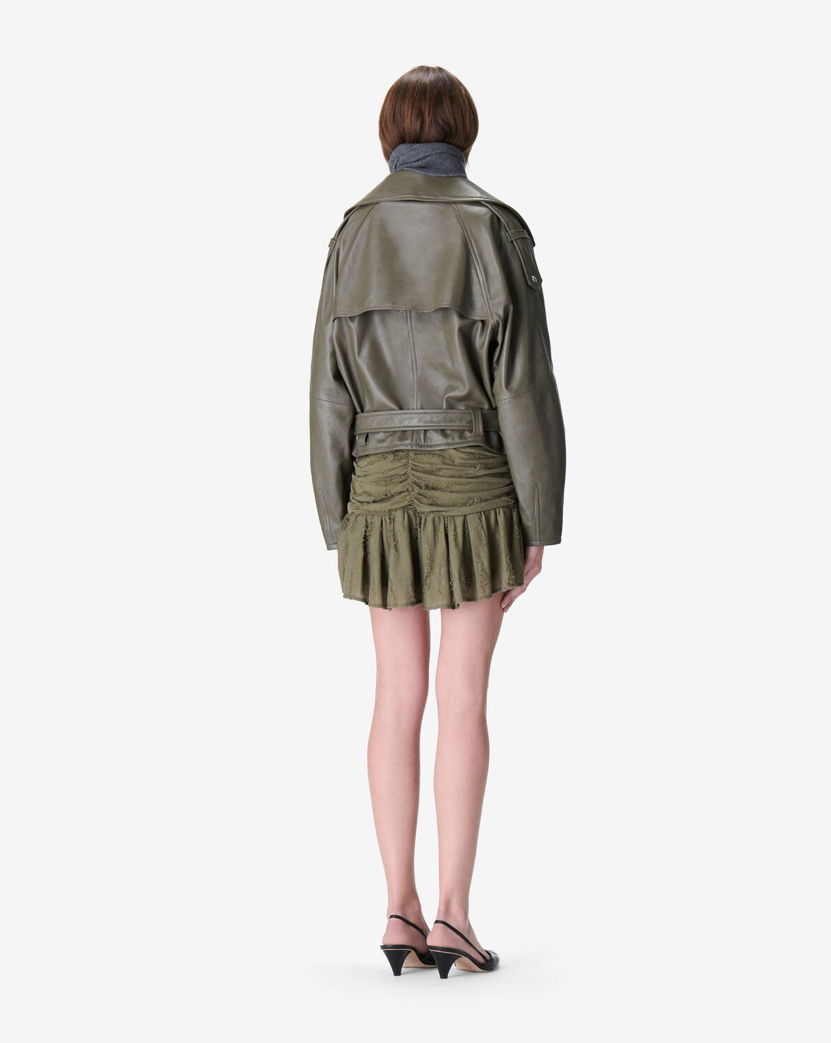 LEATHER BELTED JACKET