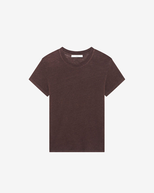 ROUND NECK LINEN T SHIRT