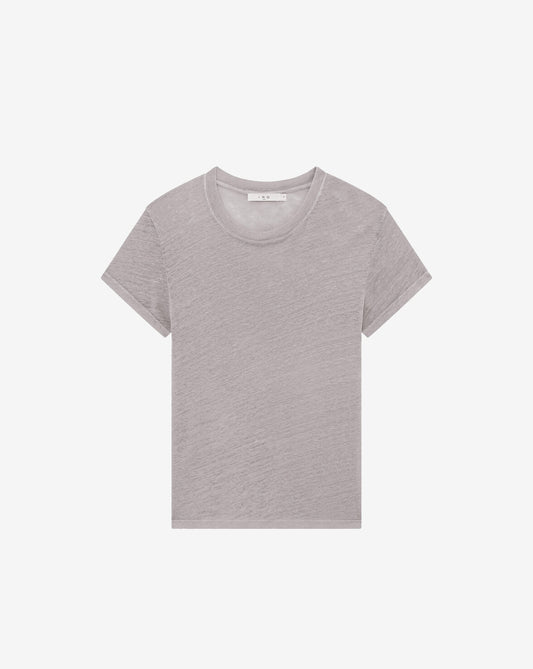 ROUND NECK LINEN T SHIRT
