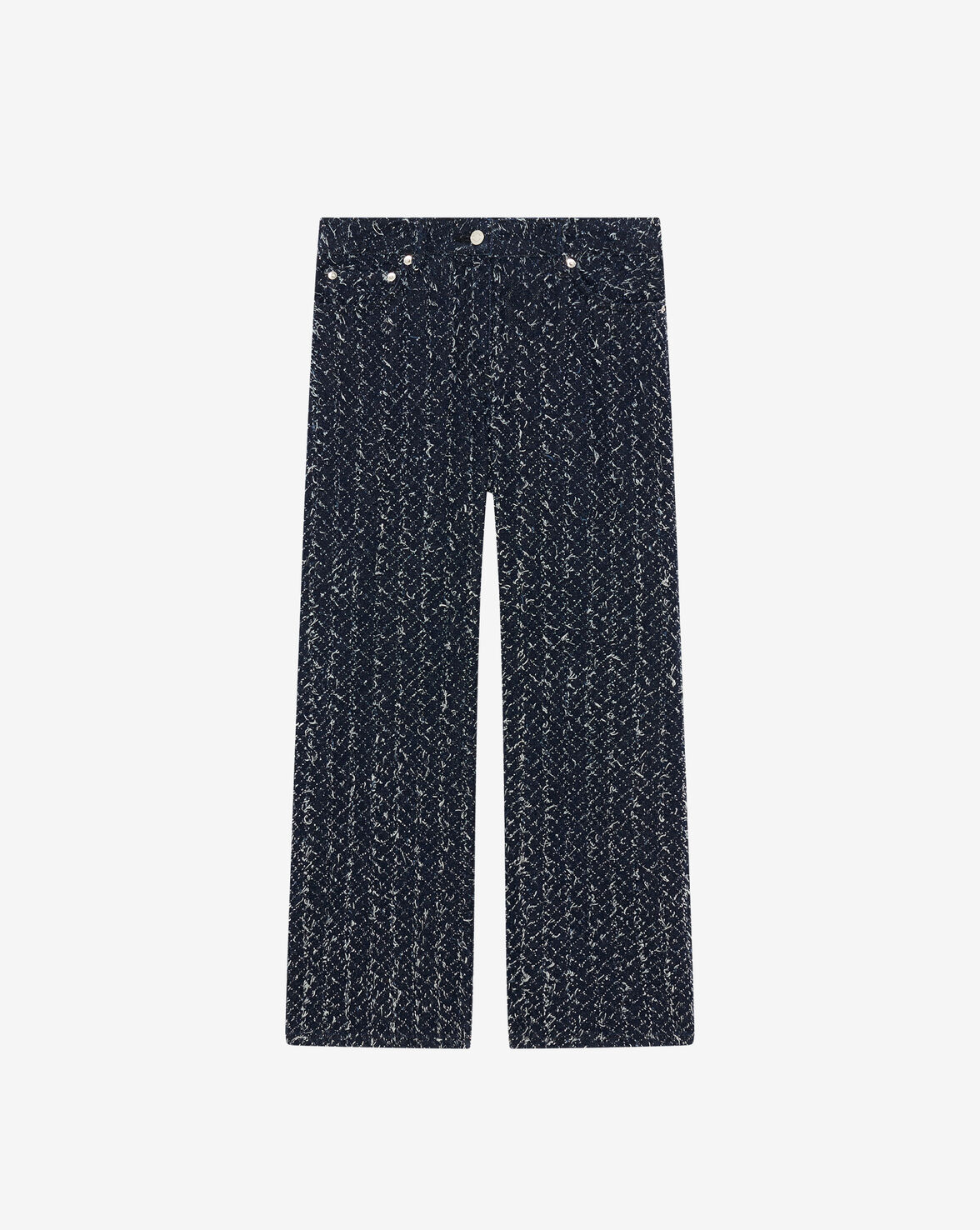 STRAIGHT LEG TEXTURED DENIM JEANS