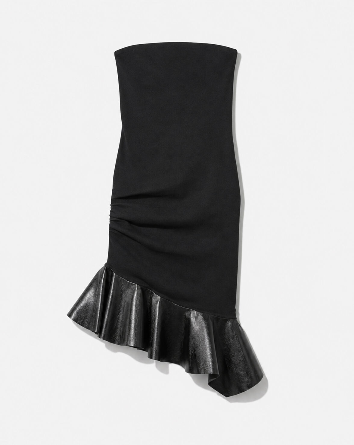 LEATHER RUFFLED FULL DRESS