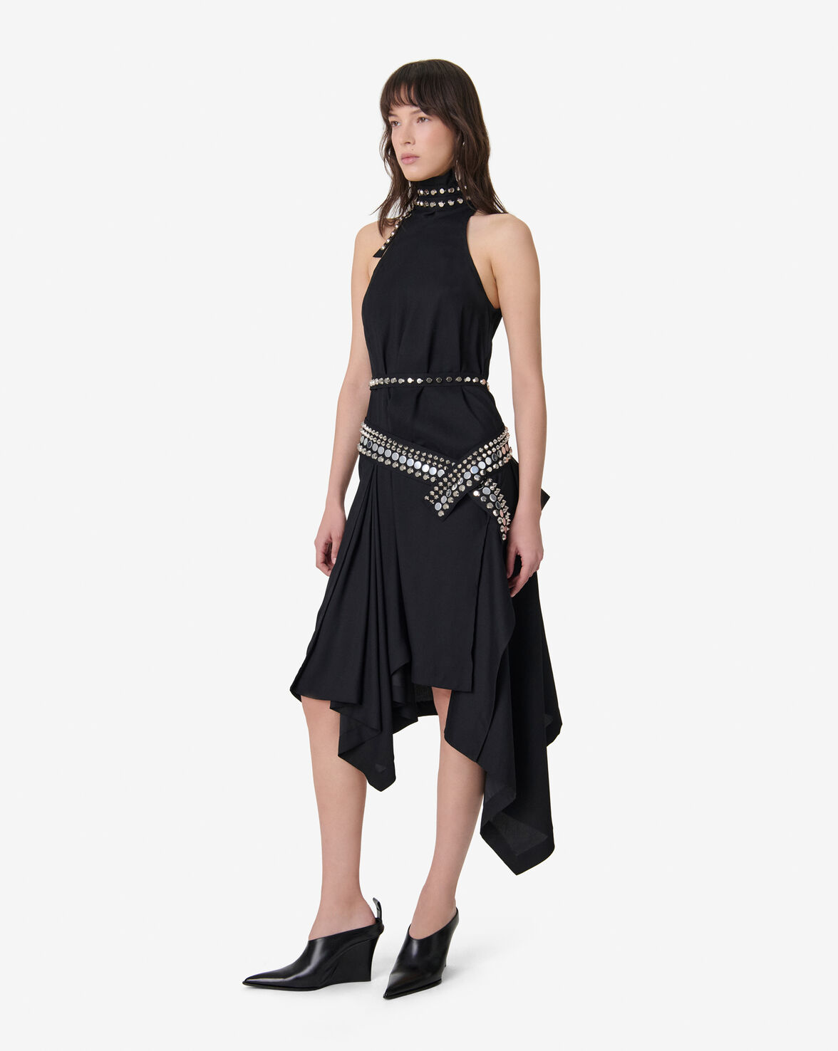 ASSYMETRICAL DRESS WITH STUDS