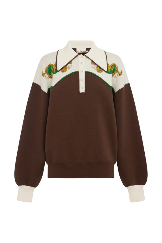 LASSO KNIT POLO CHOCOLATE